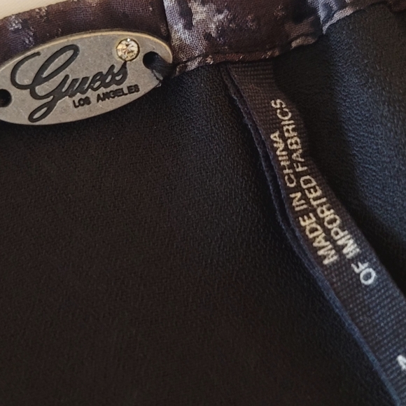 🖤 GUESS Y2K Mesh Overlay Blouse with Jeweled Accents - Picture 3 of 5